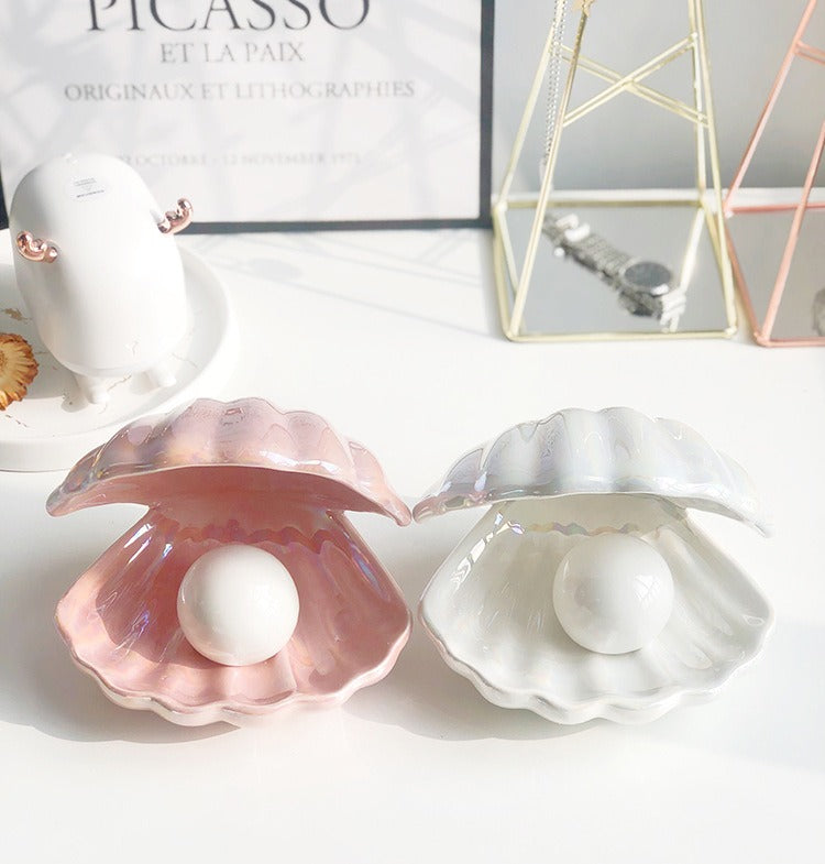Creative Shell Night Light Bedroom Headlight Nordic Internet Celebrity Girl Heart Dream Pearl Ceramic Light Desktop Decoration - V.I.P Digital Presence