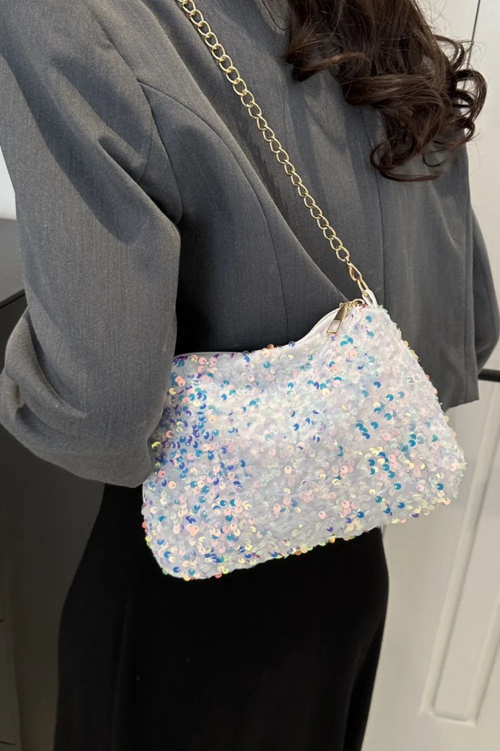 Sequin Removable Strap Shoulder Bag - V.I.P Digital Presence