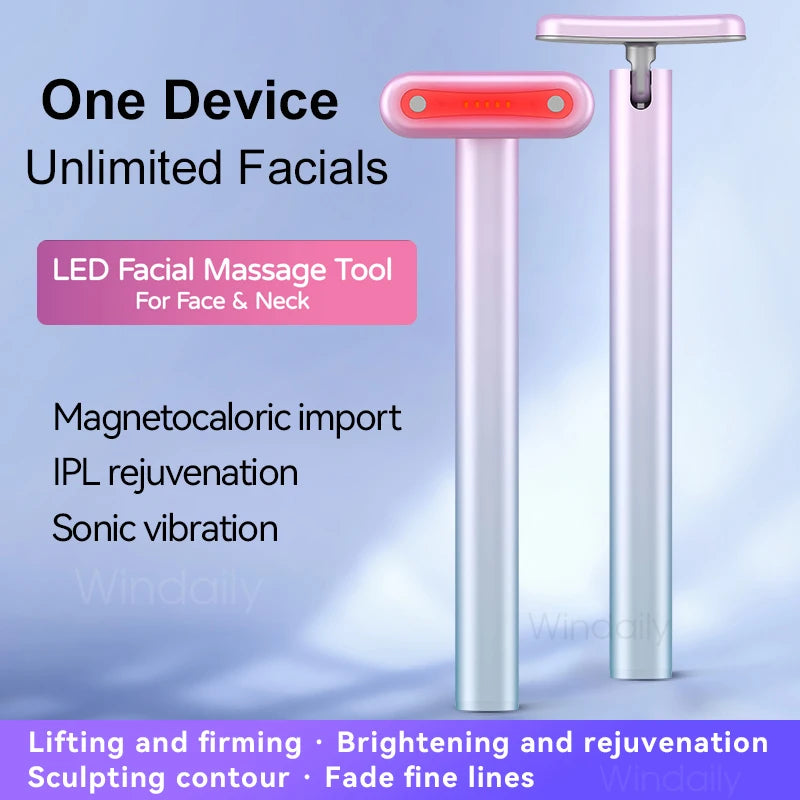 4 in 1 Facial Wand EMS Microcurrent Vibration Warm Red Light Face Lifting Machine Skin Tightening Device Neck Eye Massager Tools - V.I.P Digital Presence