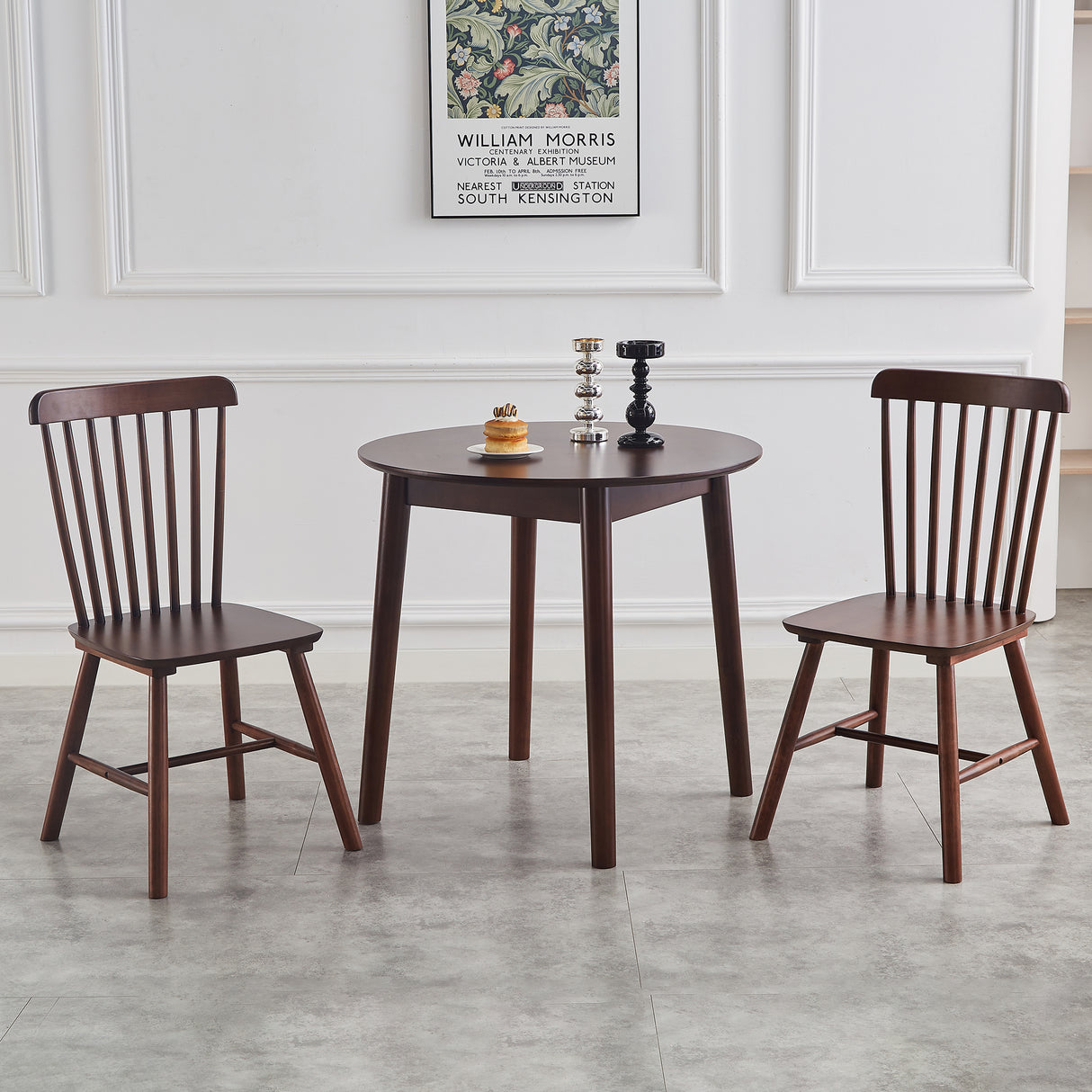 4 dining chairs, walnut wood, rubberwood material, dining chairs, solid wood chairs, solid wood dining table chairs - V.I.P Digital Presence