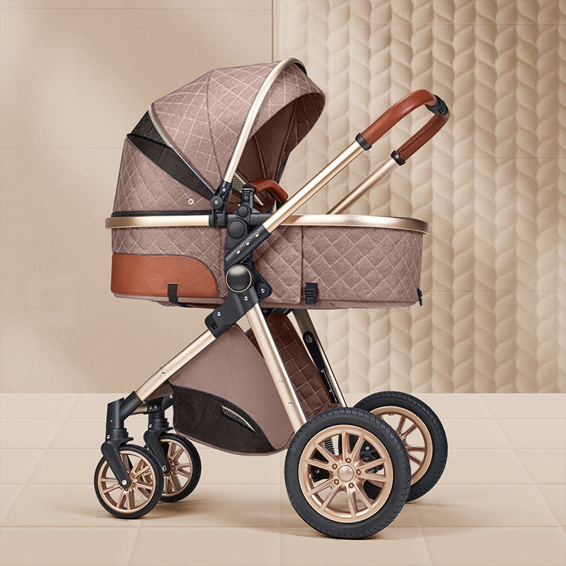 High landscape baby stroller that can sit or lie down lightweight folding two-way shock-absorbing newborn baby stroller - V.I.P Digital Presence