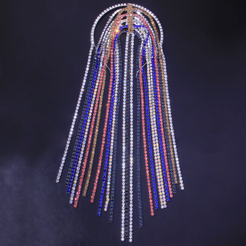 Accessories: rhinestone long tassel headpiece, exaggerated personality headband, Instagram style hair accessory, hair hook - V.I.P Digital Presence