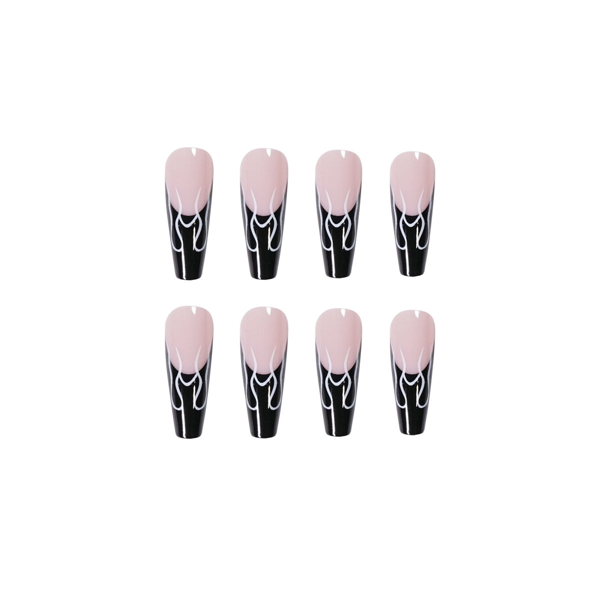 Black French Flame Wear Nail Finished False Nail Nail Patch Nail Patch Fake Nail - V.I.P Digital Presence