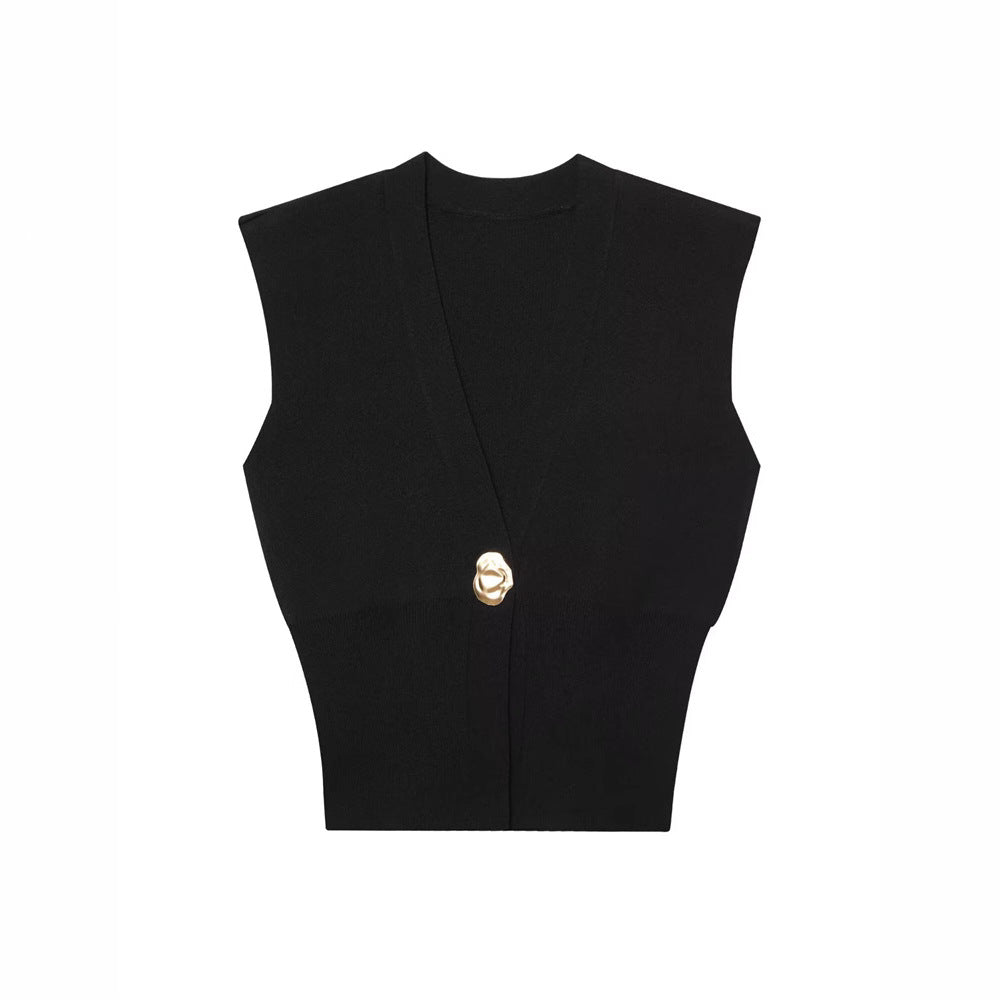 Elegant Casual Commuting Vest V-neck Tank Top for Women withDesign Sense - V.I.P Digital Presence