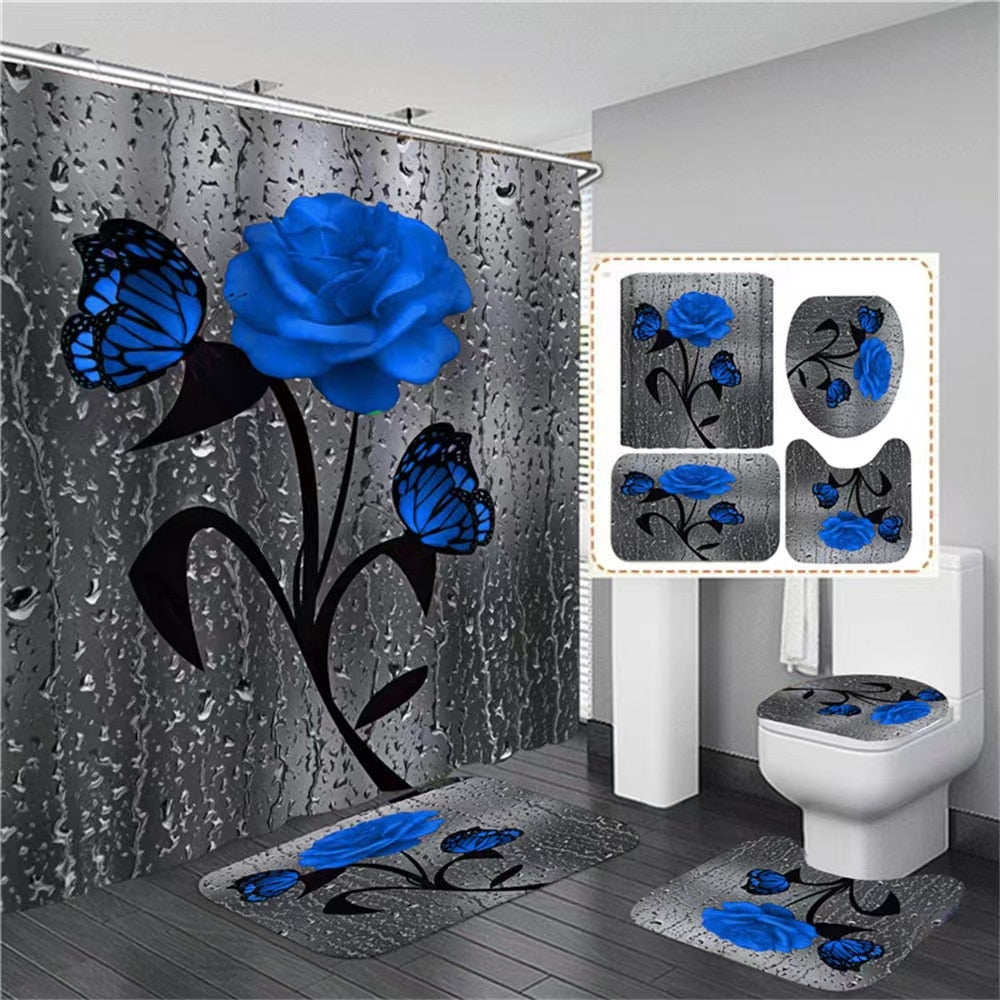 Hot HD Digital Printing Polyester Waterproof Polyester Flower Bathroom Hotel Shower Curtain - V.I.P Digital Presence
