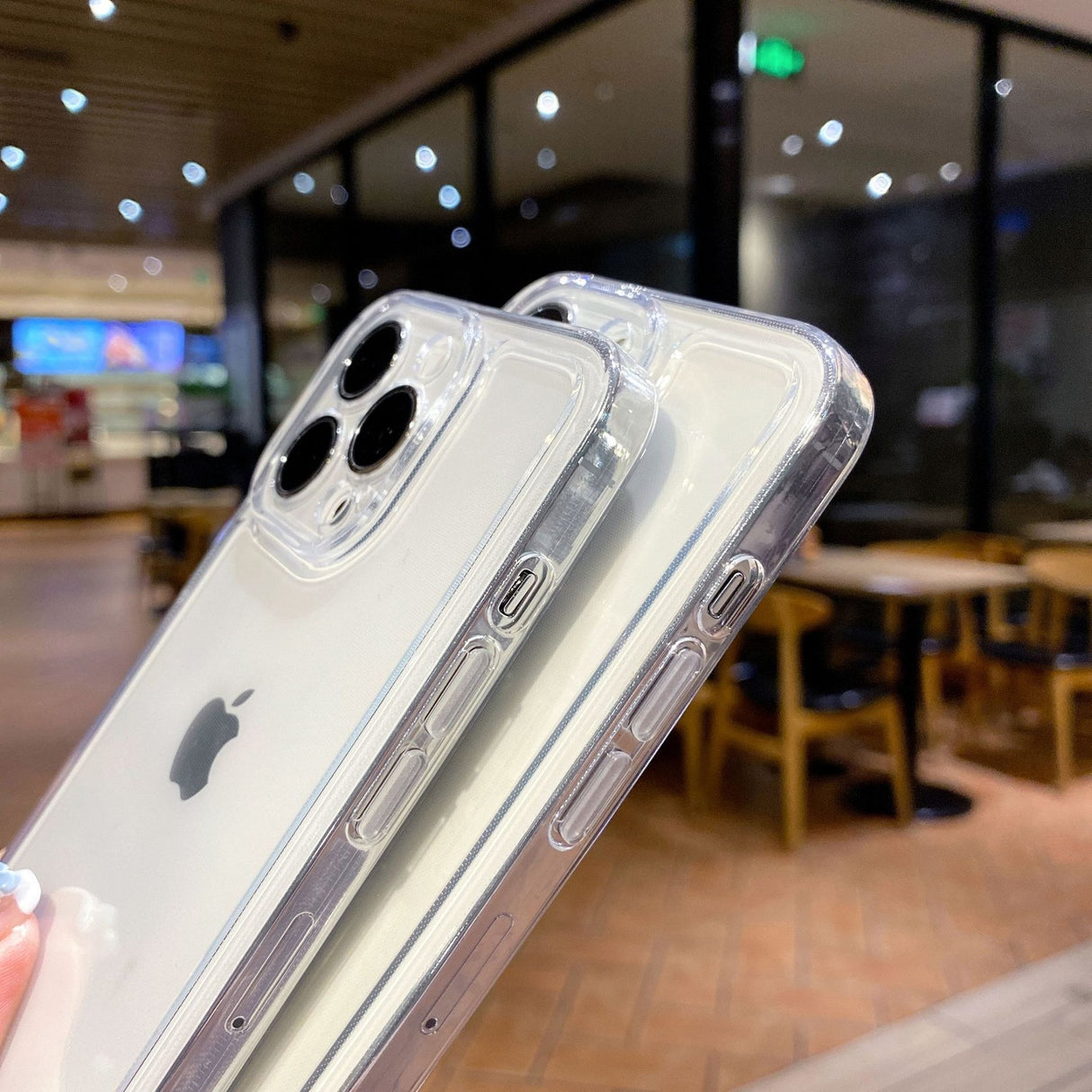 Suitable for Apple 13pro space transparent phone case iPhone 16 anti drop all inclusive 14 hole straight edge protective cover - V.I.P Digital Presence