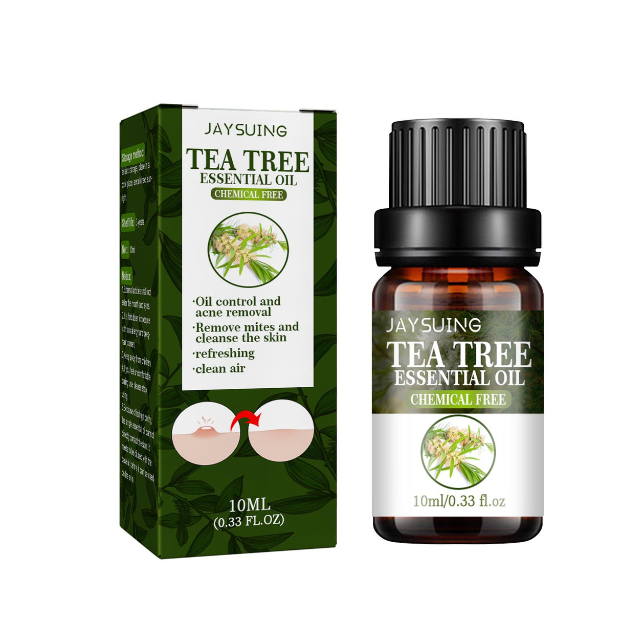 Aceite esencial de árbol de té, reparador del acné, reduce los poros, hidratante, cuidado facial.