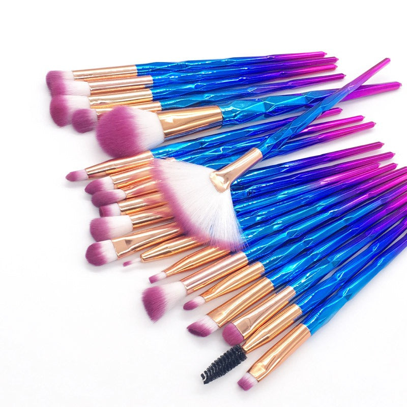 20 sets of diamond transparent handle eye shadow makeup brush multifunctional eye makeup tool - V.I.P Digital Presence