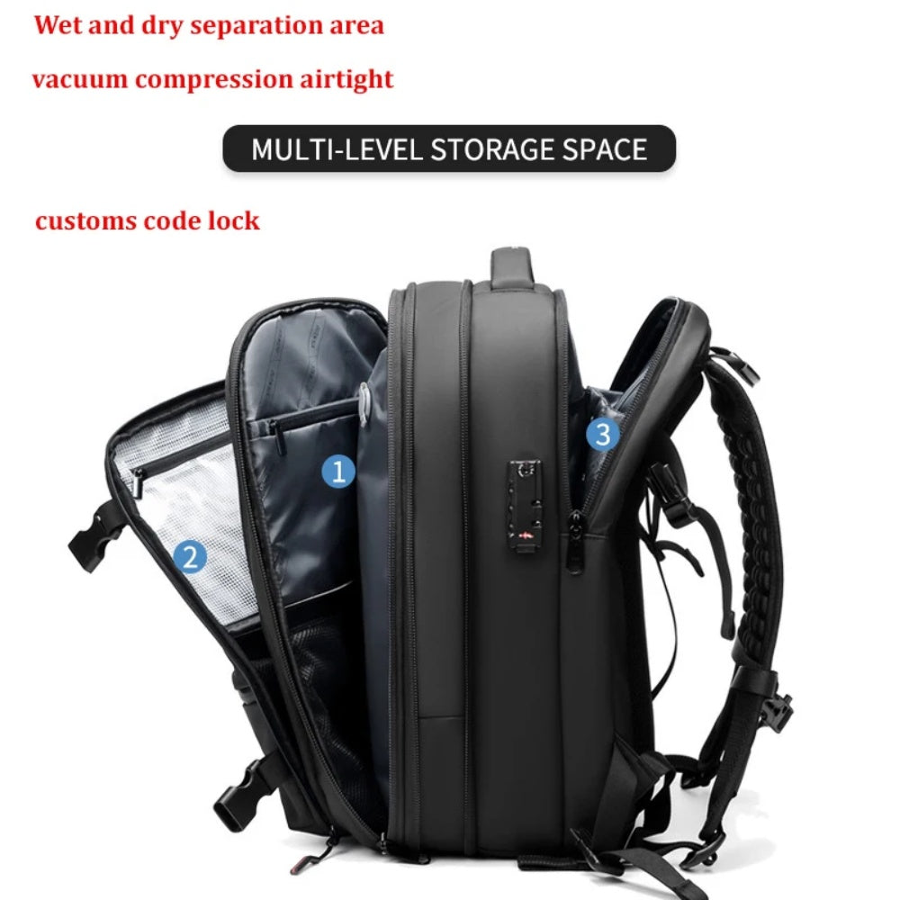 Expandable Waterproof Travel Backpacks Men Business Laptop Backpack With Valve Vacuum Compression Backpack - V.I.P Digital Presence