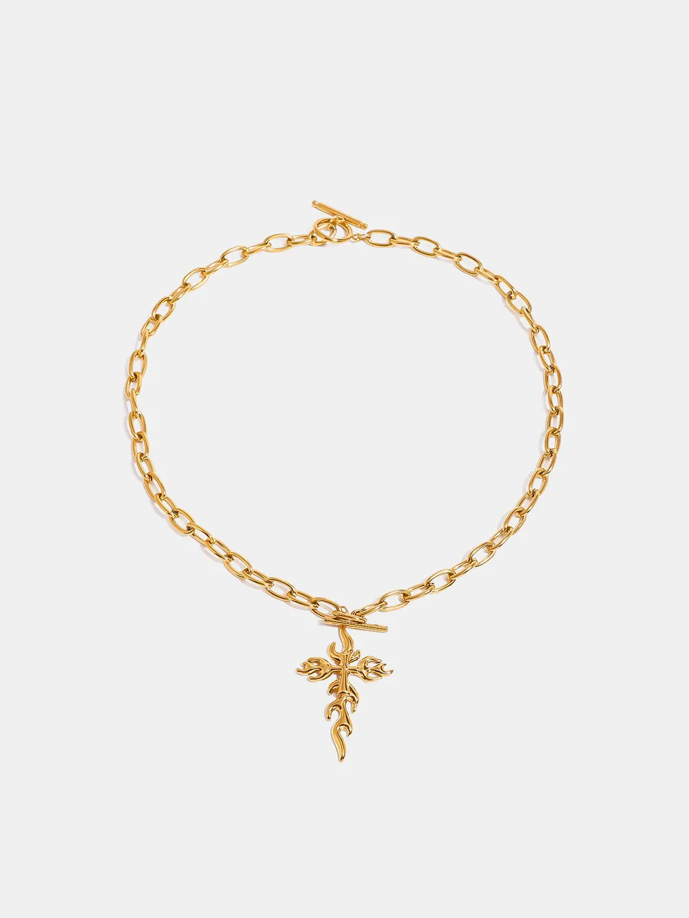 18K Gold-Plated Stainless Steel Cross Necklace - V.I.P Digital Presence