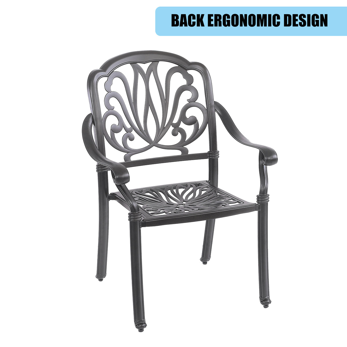 5PCS Outdoor Furniture Dining Table Set Patio Furniture Includes 1 Round Table and 4 Chairs with Umbrella Hole