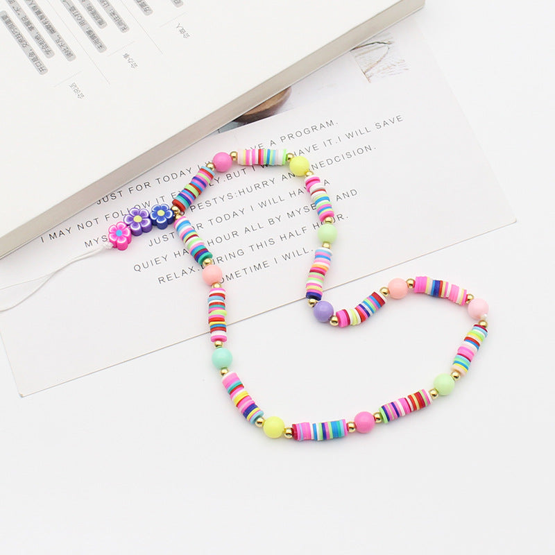New Mixed Color Soft Pottery Pearl Mixed String Bohemian Simple Style Anti-Drop Function Mobile Phone Chain - V.I.P Digital Presence