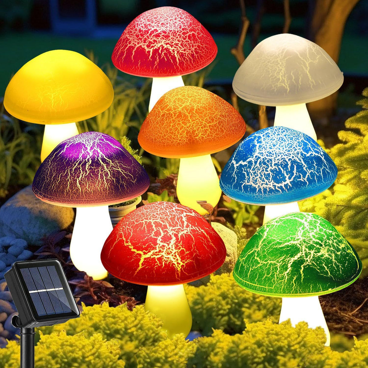 Solar mushroom light lawn LED ground plug light string outdoor waterproof one to eight plant decorative light - V.I.P Digital Presence