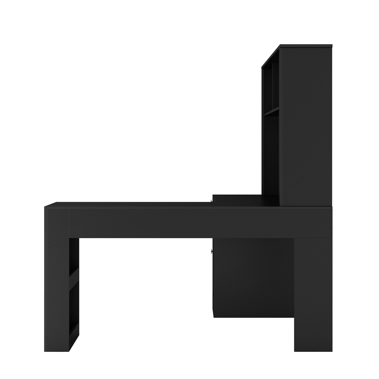 Writing desk with drawer bookshelf and charger, modern L-shaped desk with storage space, corner gaming computer desk - V.I.P Digital Presence