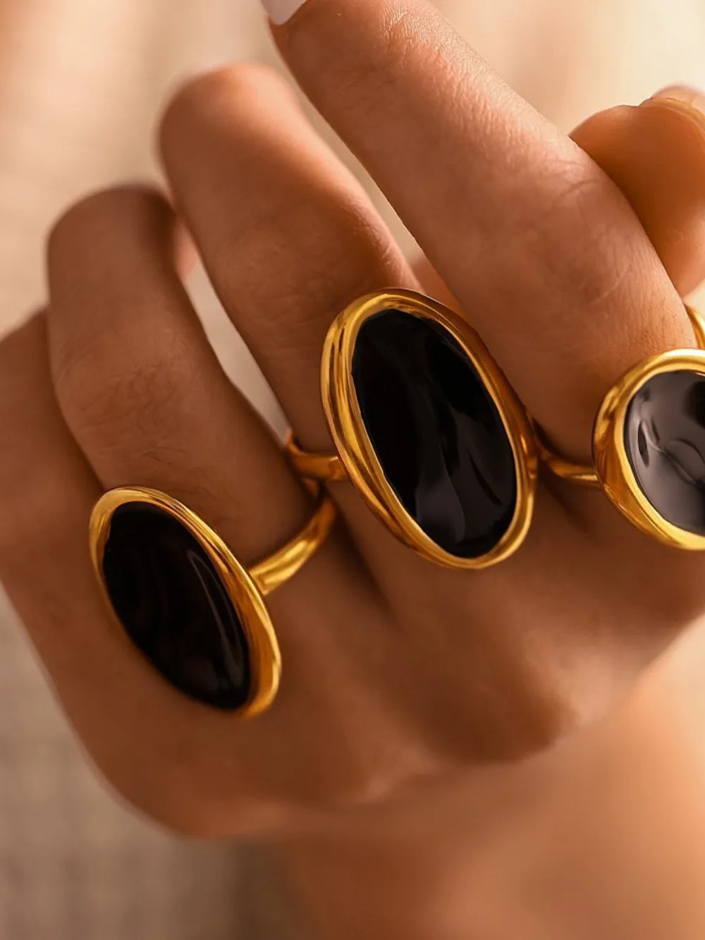 Elliptical Open Ring French Light Luxury Drip Oil Heavy Industry Casting Stainless Steel - V.I.P Digital Presence