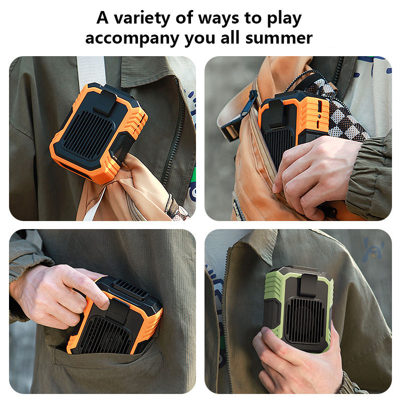 Hanging clip type fan waist mounted leaf free lazy person USB charging outdoor portable mini desktop handheld small fan - V.I.P Digital Presence