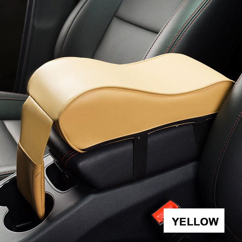 Leather Car Central Armrest Pad Black Auto Center Console Arm Rest Seat Box Mat Cushion Pillow Cover Vehicle Protective Styling - V.I.P Digital Presence