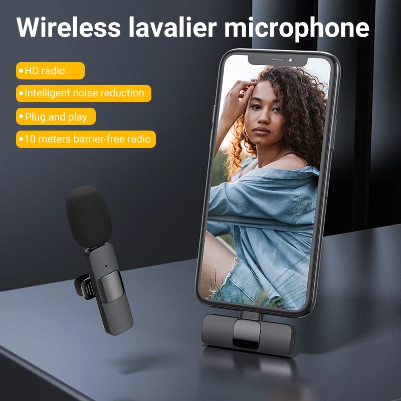 MAMEN Wireless Vlogging Kit Phone Tripod with Lavalier Microphone LED Light for iPhone Android Smartphone Live Streaming Toolkit - V.I.P Digital Presence
