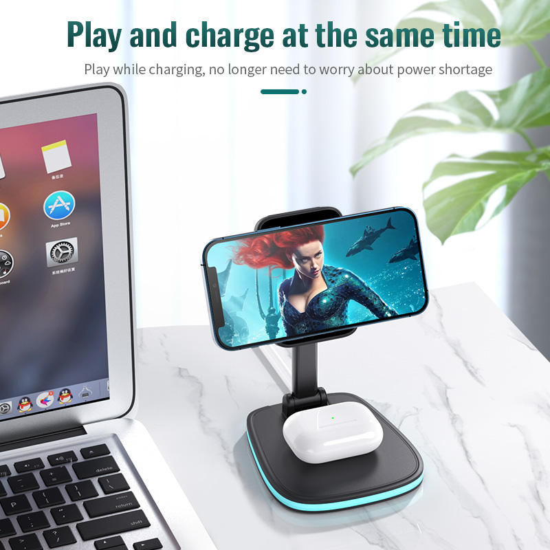 Multi functional wireless charging desktop magnetic bracket suitable for folding wireless chargers for Apple and Huawei phones - V.I.P Digital Presence