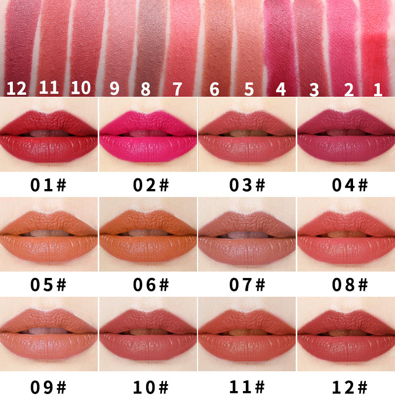 Small Square Tube Matte Matte Not Easy To Fall Off Lipstick Smooth Moisturizing Not Pull Dry Lasting Color Portable Lipstick Makeup - V.I.P Digital Presence