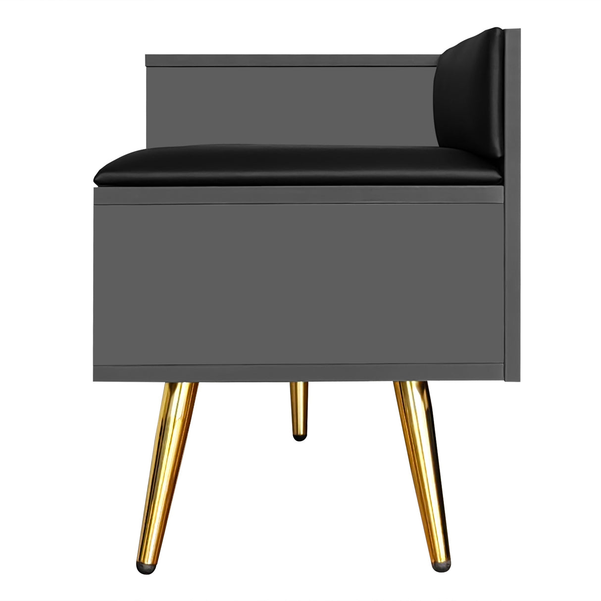 Modern Shoe Storage Bench with Hidden Storage and Upholstered Cushions for Bedside, Living Room and Entryway (Gray) - V.I.P Digital Presence