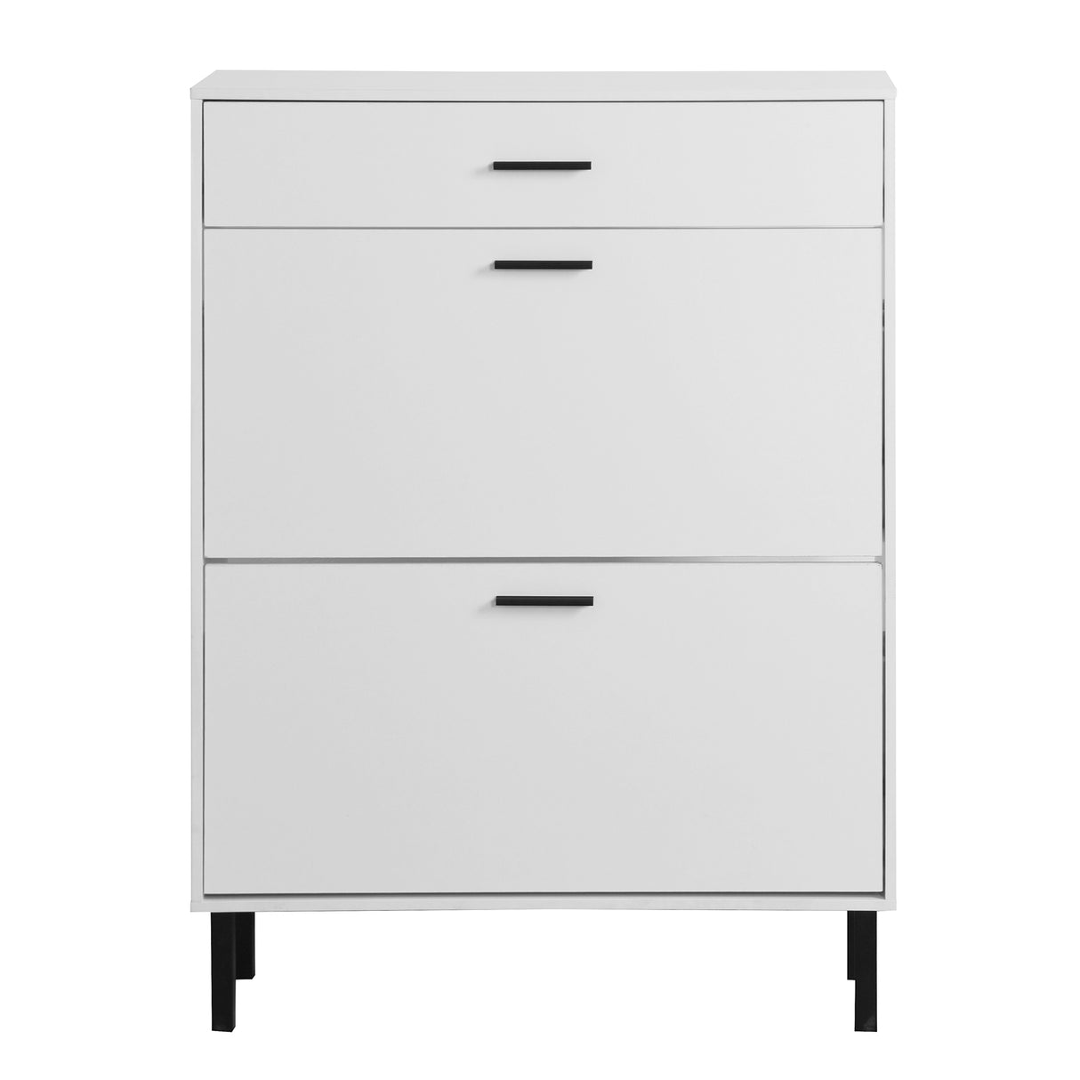 Independent shoe rack storage box with drawers and metal legs, modern shoe cabinet with 2 flippable drawers - V.I.P Digital Presence