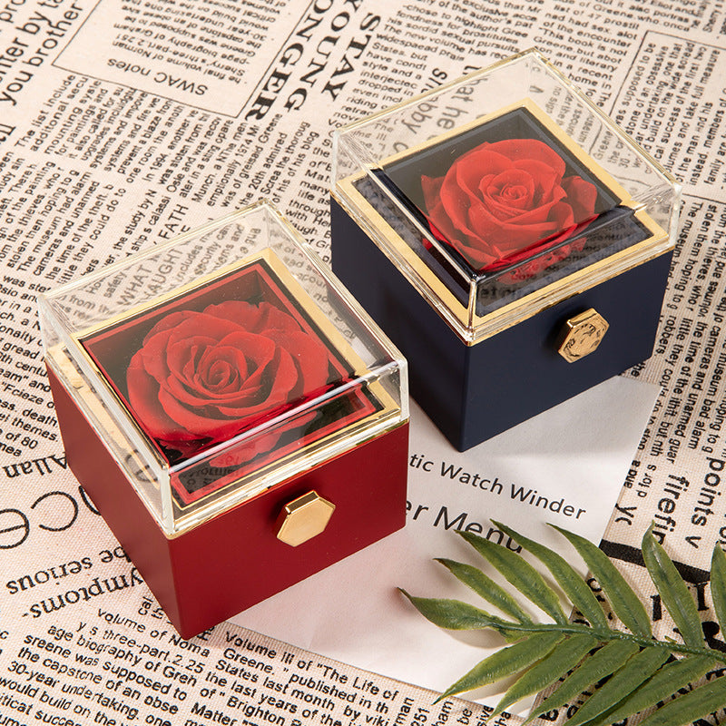 360° Flip Rose Gift Box Necklace Ring Gift Box For Women Girlfriend 2024 Hot Best Valentine Mother Day Birthday Gift Decoration - V.I.P Digital Presence