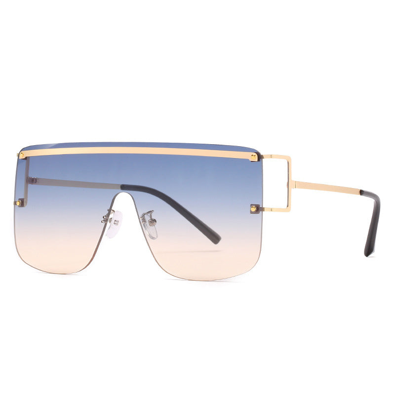 Nuevo estilo de gafas de sol de una pieza, gafas de sol de moda sin montura, gafas de sol de moda para mujer