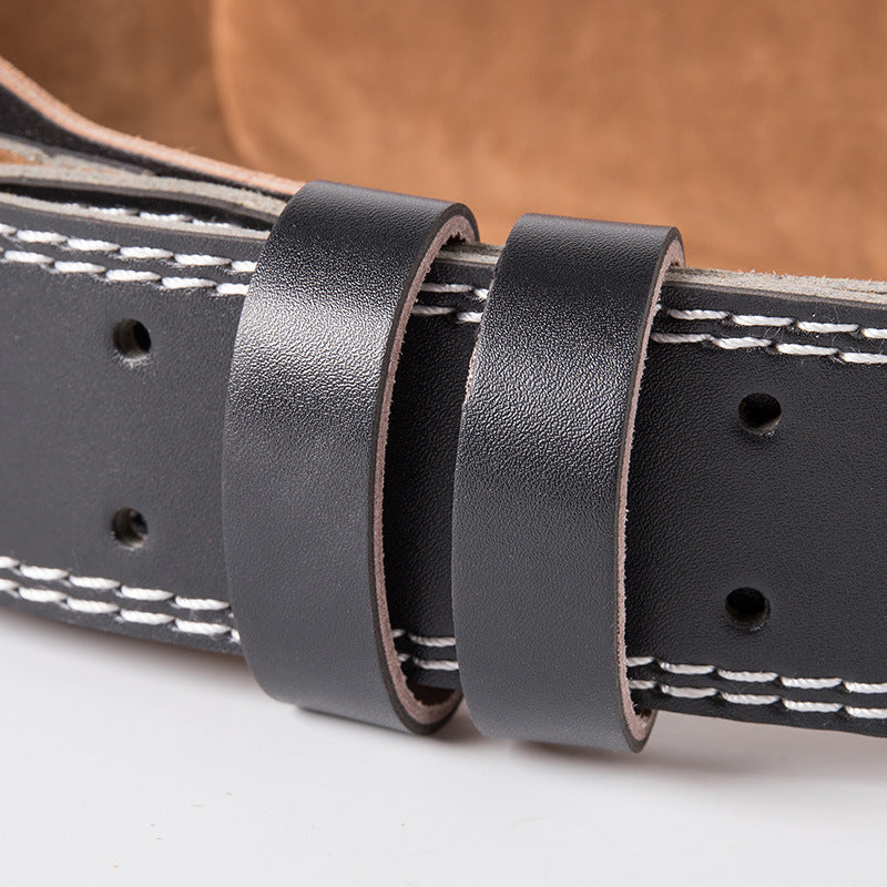 Belt protection fitness men's and women's deep squat hard pull weightlifting belt PU leather - V.I.P Digital Presence