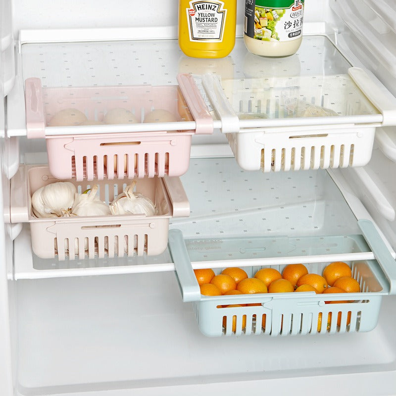 Retractable Refrigerator Divider Organizing Storage Rack Home Storage Rack Preservation Pull-Out Classification Box Refrigerator Partition Frame - V.I.P Digital Presence