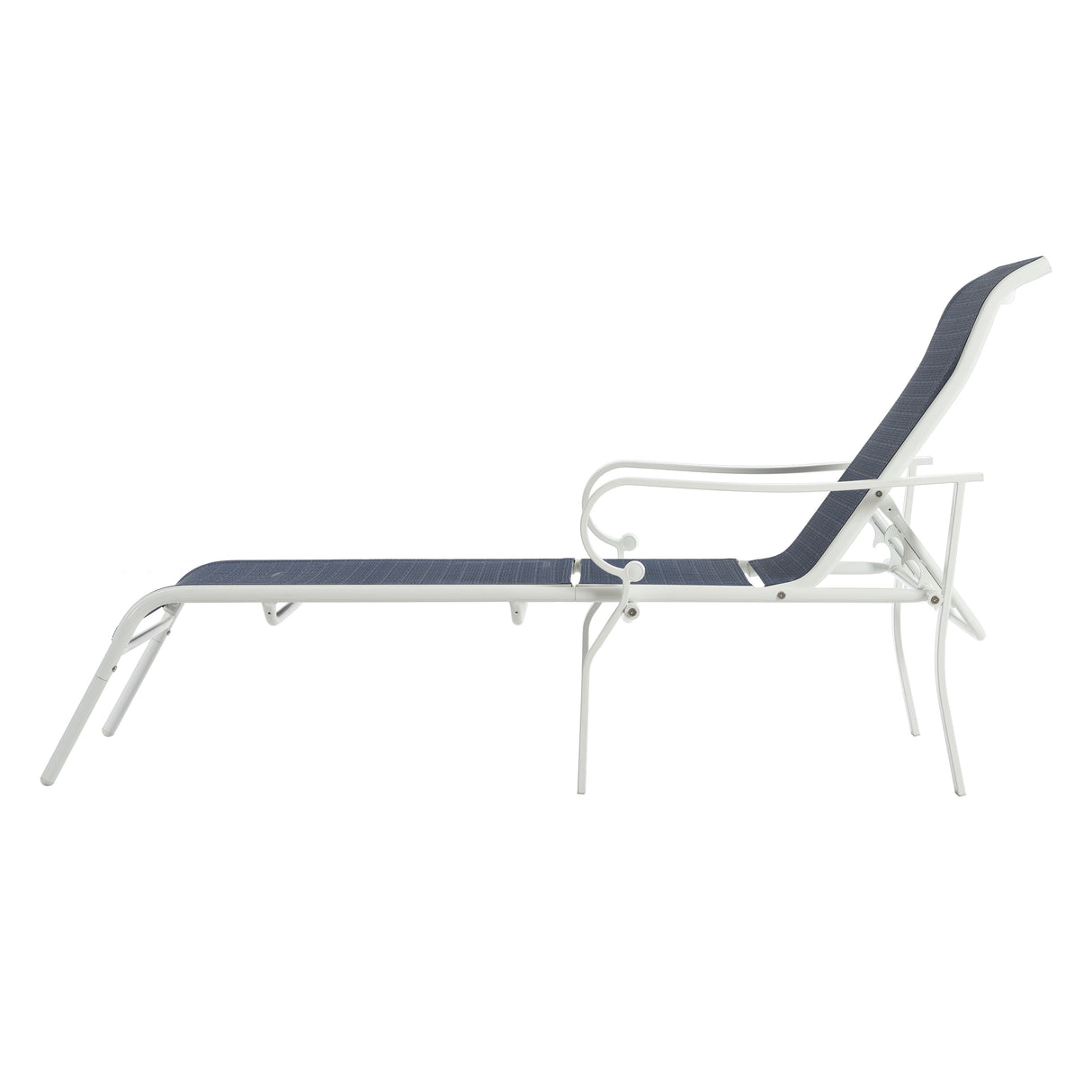 3-piece terrace lounge chair set, outdoor lounge chair with 5 adjustable backrests, sturdy steel frame, white blue - V.I.P Digital Presence