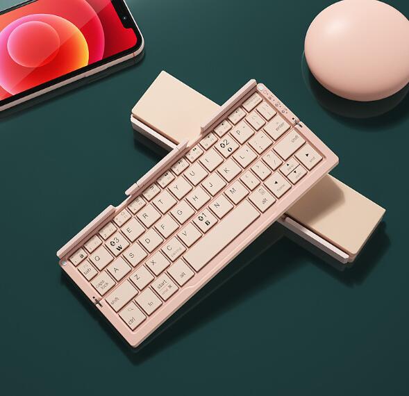 Mini teclado plegable inalámbrico compatible con Bluetooth, teclado plegable para computadora portátil, Windows, Android, tableta, iPad y teléfono.