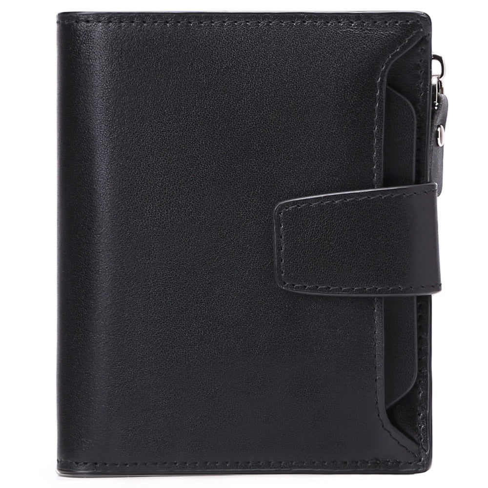 Men's short genuine leather wallet first layer cowhide Korean style fashion casual wallet driver's license wallet father's day gift - V.I.P Digital Presence