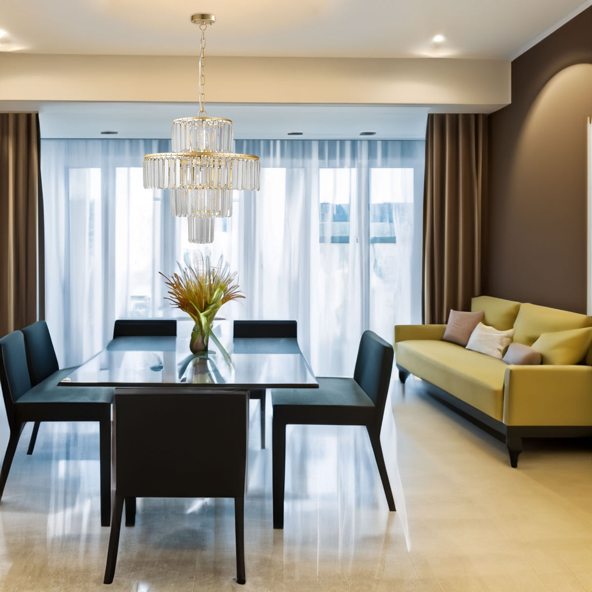 Luxury Crystal Chandelier Modern Chandeliers Lights Fixture Hanging Pendant Light Fixture Dia 19.7 Inch - V.I.P Digital Presence