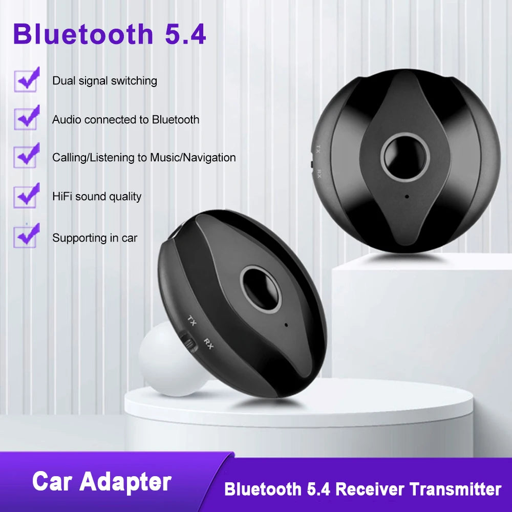 AUX Bluetooth audio receiver transmitter 2-in-1 BT5.4 car Bluetooth audio connector Bluetooth adapter - V.I.P Digital Presence