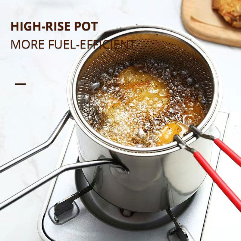 Oil Fryer, Household Deep Pot, Stainless Steel Gas Mini Pot, Japanese Style, with Filter Screen, Oil Saving Small Fryer - V.I.P Digital Presence