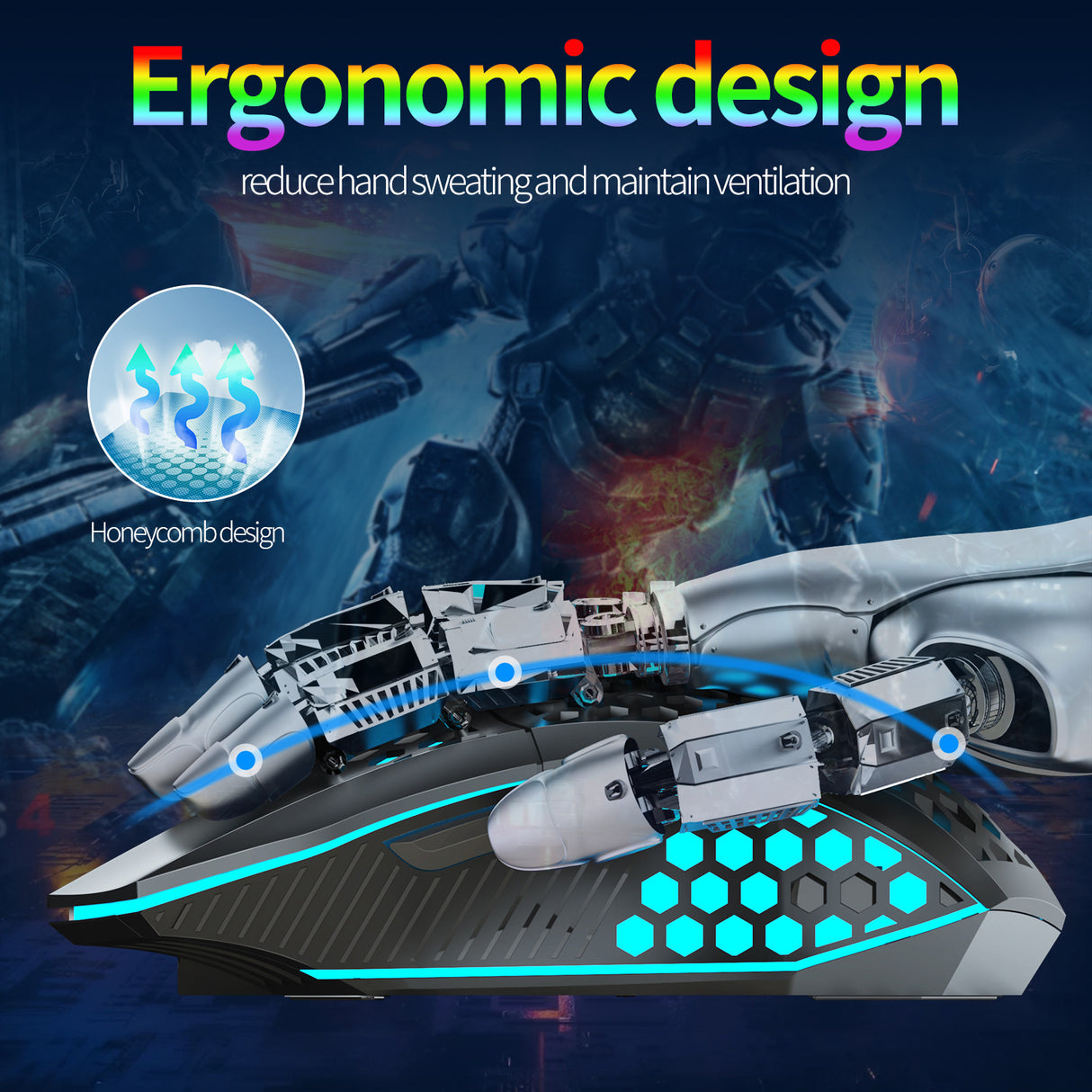 Lightweight hollow hole mouse, wireless rechargeable gaming light emitting computer, laptop, office mouse - V.I.P Digital Presence