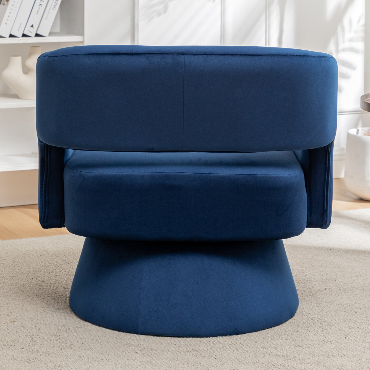 Swivel Barrel Chair, Velvet Accent Armchair 360 Degree Swivel Club Chair for Living Room Bedroom Reception Room - V.I.P Digital Presence