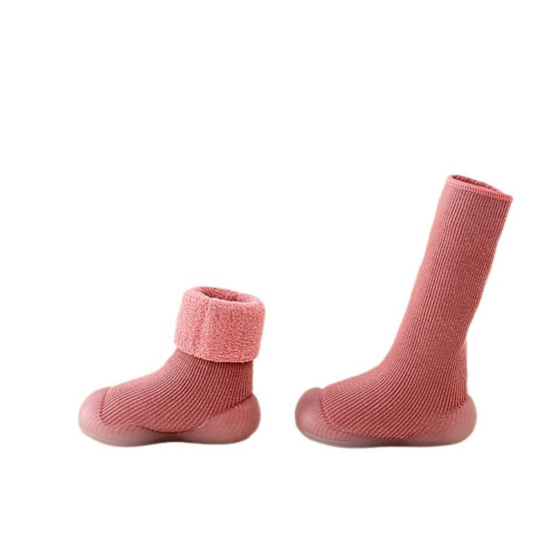 Baby walking shoes in autumn and winter with plush and thickened soft soles, non slip, pure cotton floor socks for both boys and girls to keep warm - V.I.P Digital Presence