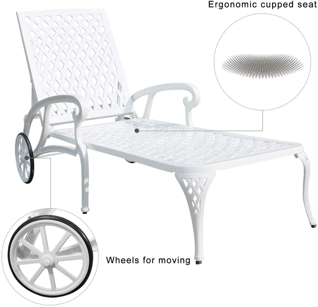 Aluminium Cast lounge chair 1pcs white - V.I.P Digital Presence