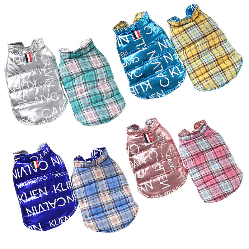 Ropa nueva para perros de otoño e invierno, chaleco de ambos lados, chaleco de pelea para cachorros y gatos.