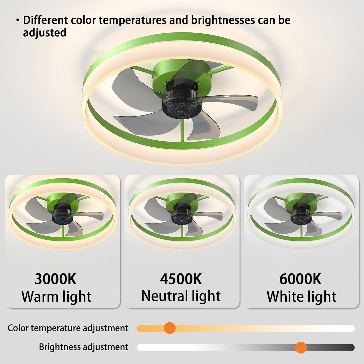 Ceiling Fans with Lights Dimmable LED Embedded installation of thin modern ceiling fans(Green) - V.I.P Digital Presence