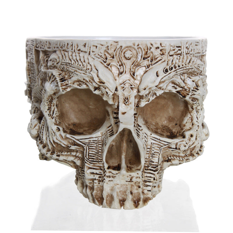 New Resin Plant Grass Skull Flowerpot Creative Indoor Skull Shape Potted Skeleton Craft Ornaments - V.I.P Digital Presence
