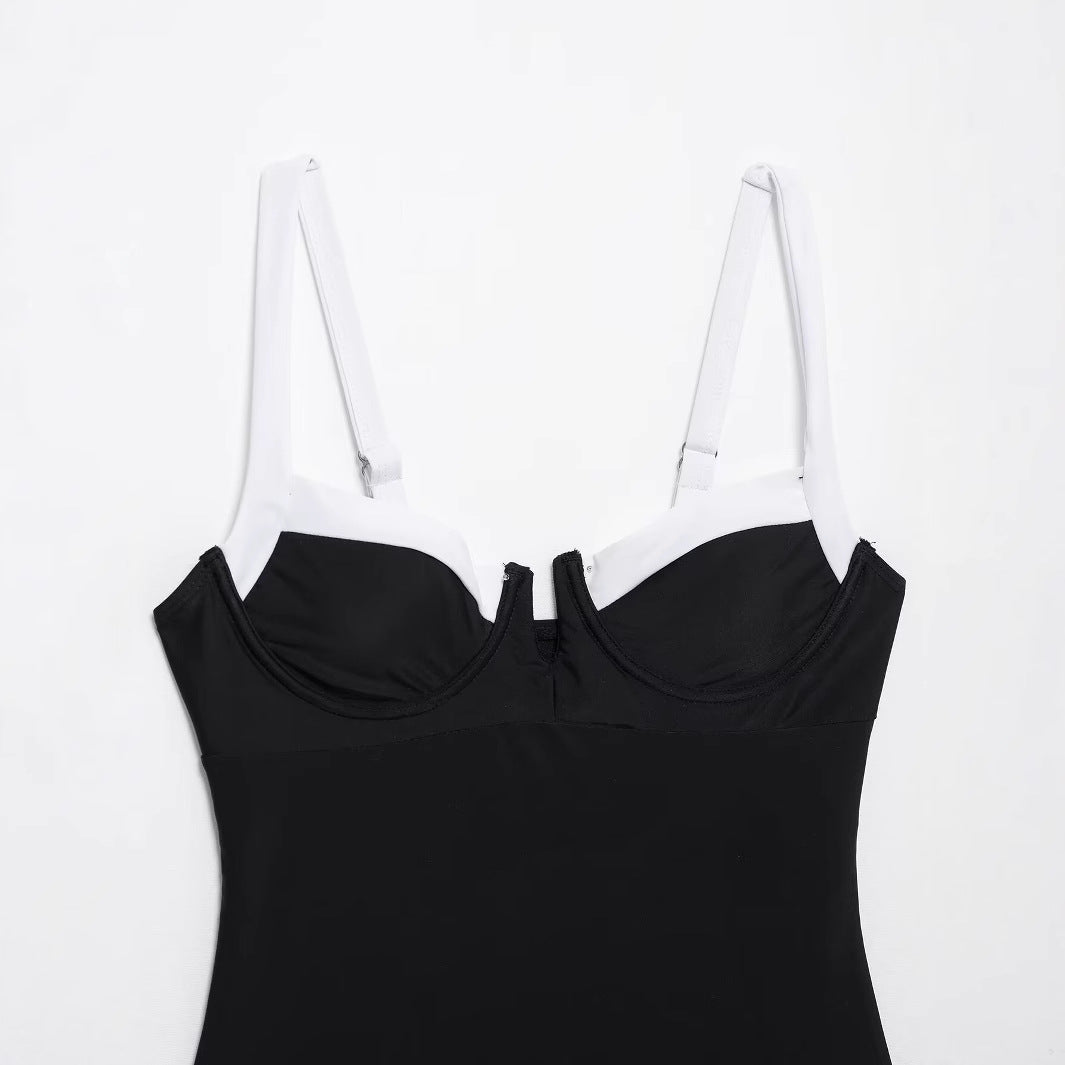High fork V-neck vacation hot girl one-piece swimsuit female - V.I.P Digital Presence