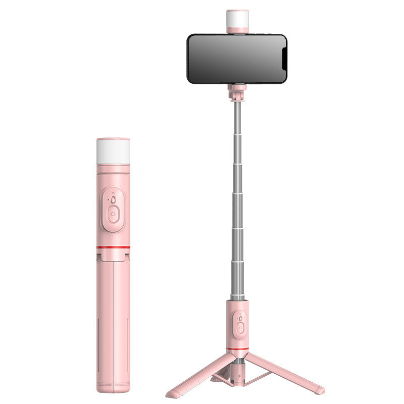 Mobile Phone Bluetooth Selfie Stick with Rotating Fill Light and Hidden Tripod Live Streaming Stand - V.I.P Digital Presence