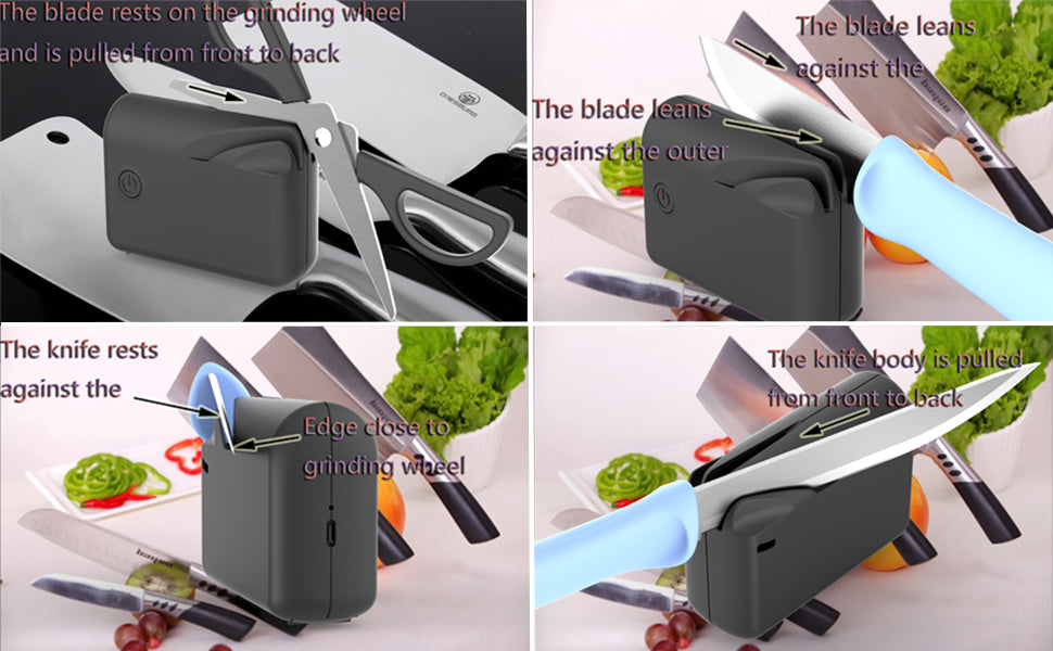 Electric Knife Sharpener, Professional Knife Sharpener for Home, Stages for Kitchen Knives Quick Sharpening & Polishing - V.I.P Digital Presence