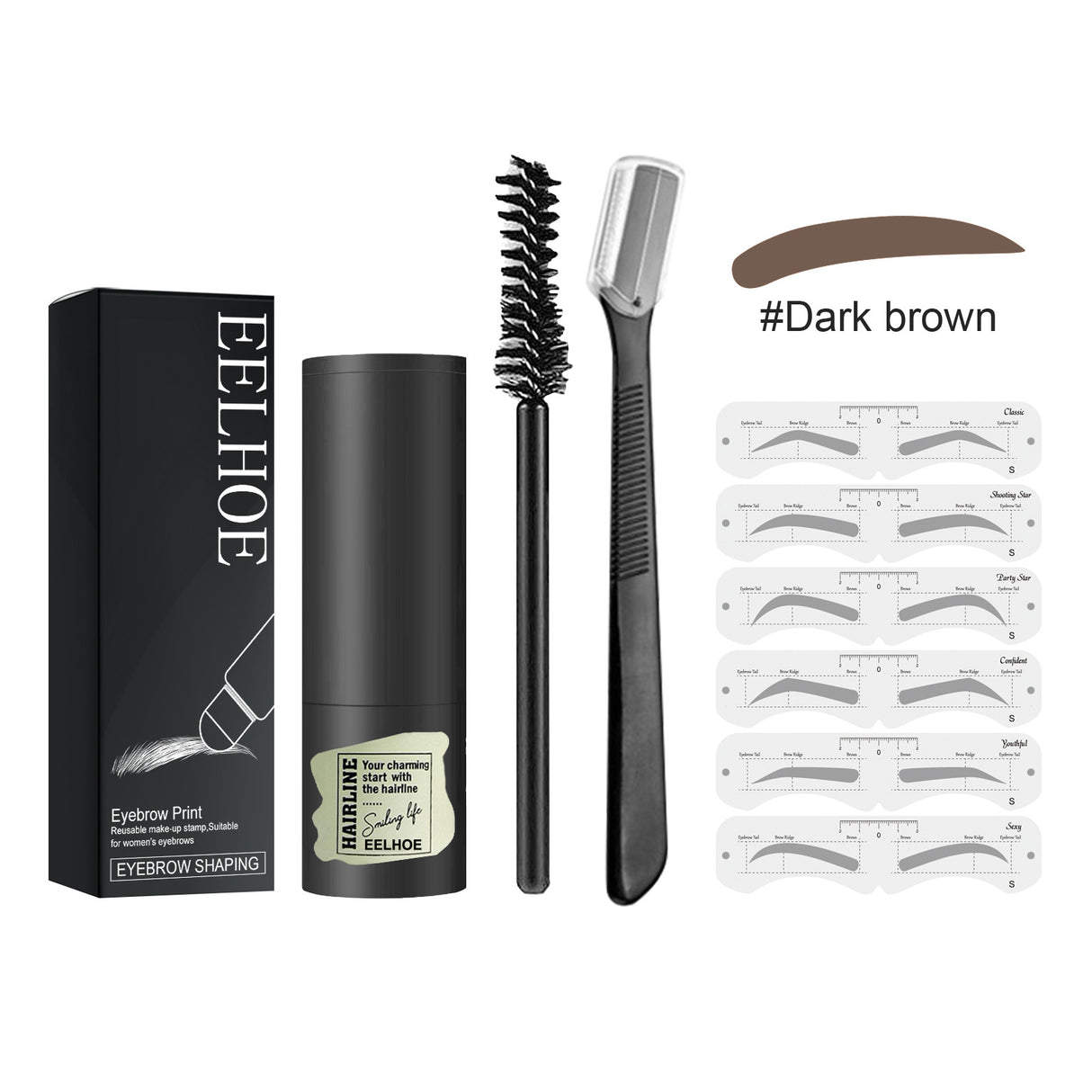 Eyebrow Print Set, Waterproof Stereoplastic Eyebrow Styling Quick Eyebrow Card Makeup Natural Hairline Powder - V.I.P Digital Presence