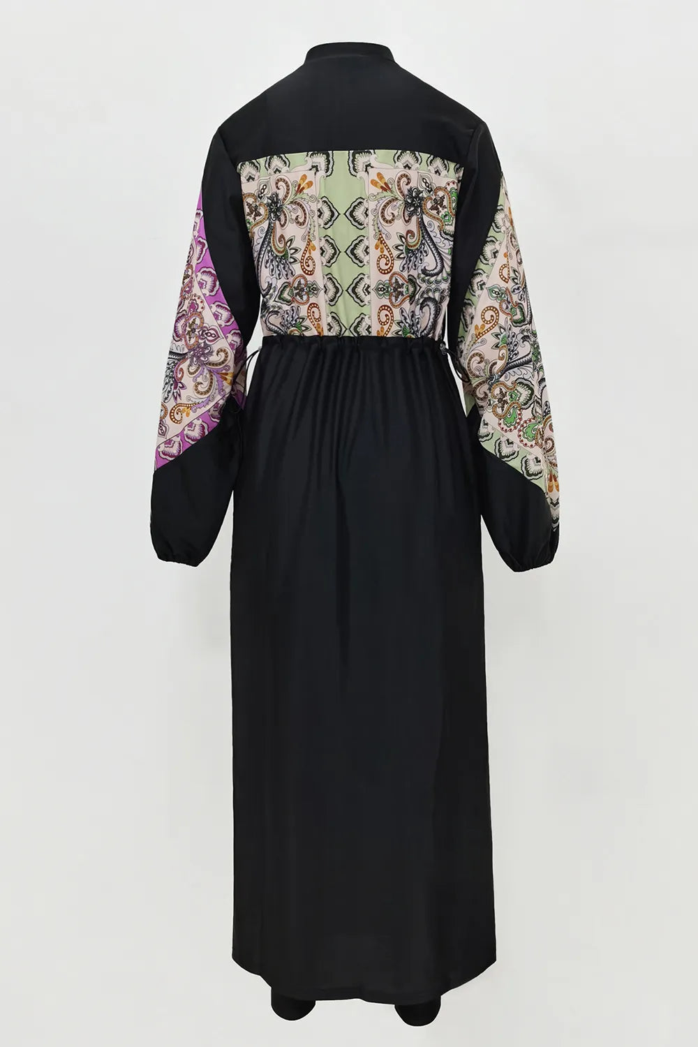 Cap, Drawstring Printed Long Sleeve Dress and Pants Swim Set - V.I.P Digital Presence