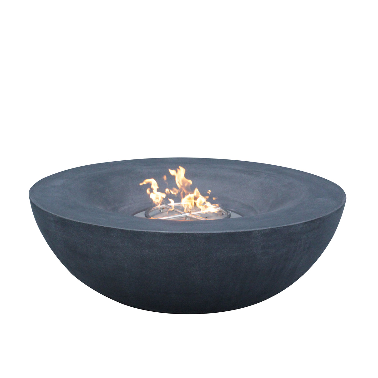 42 Inch Outdoor Concrete Propane gas Fire Pit bowl in Dark Gray color - V.I.P Digital Presence