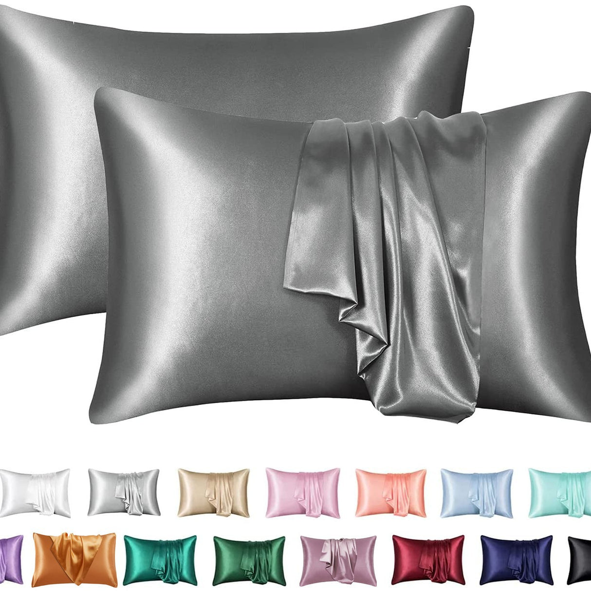 Simulation silk solid color polyester pillowcase envelope pillow pillow cases pillow pair multi-color - V.I.P Digital Presence